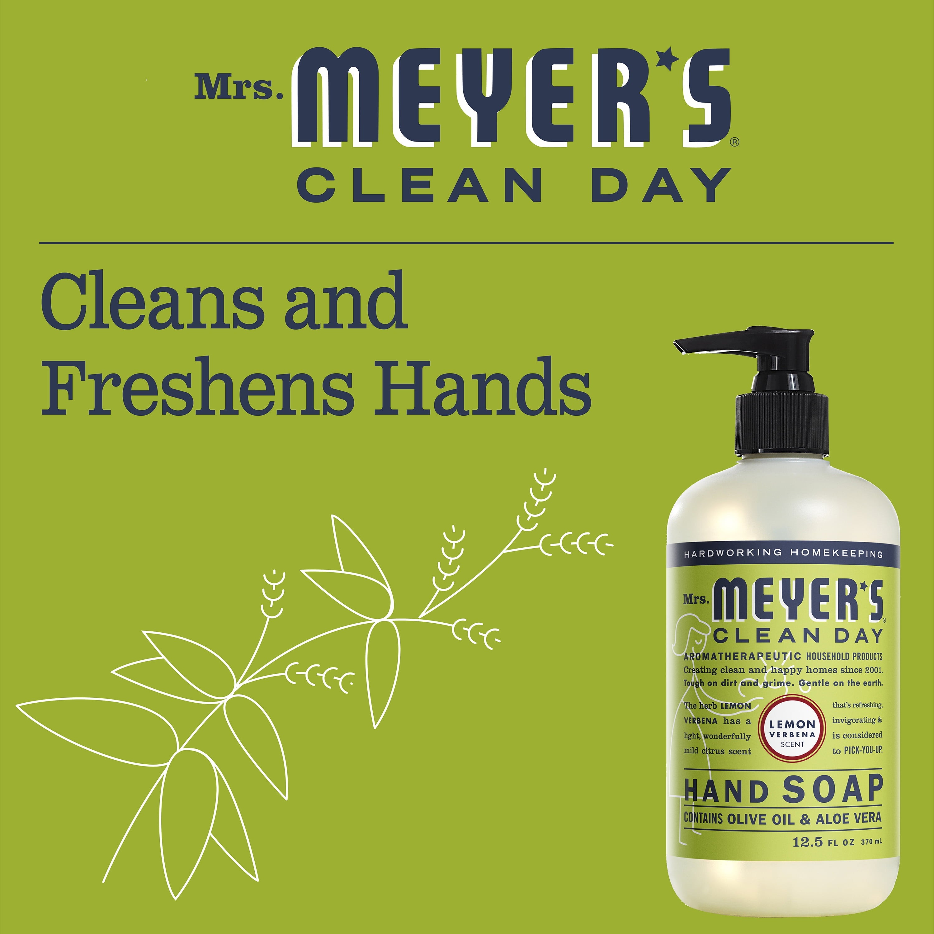 Mrs. Meyer's Liquid Hand Soap Lemon Verbena, 12.5 OZ (Pack of 6)