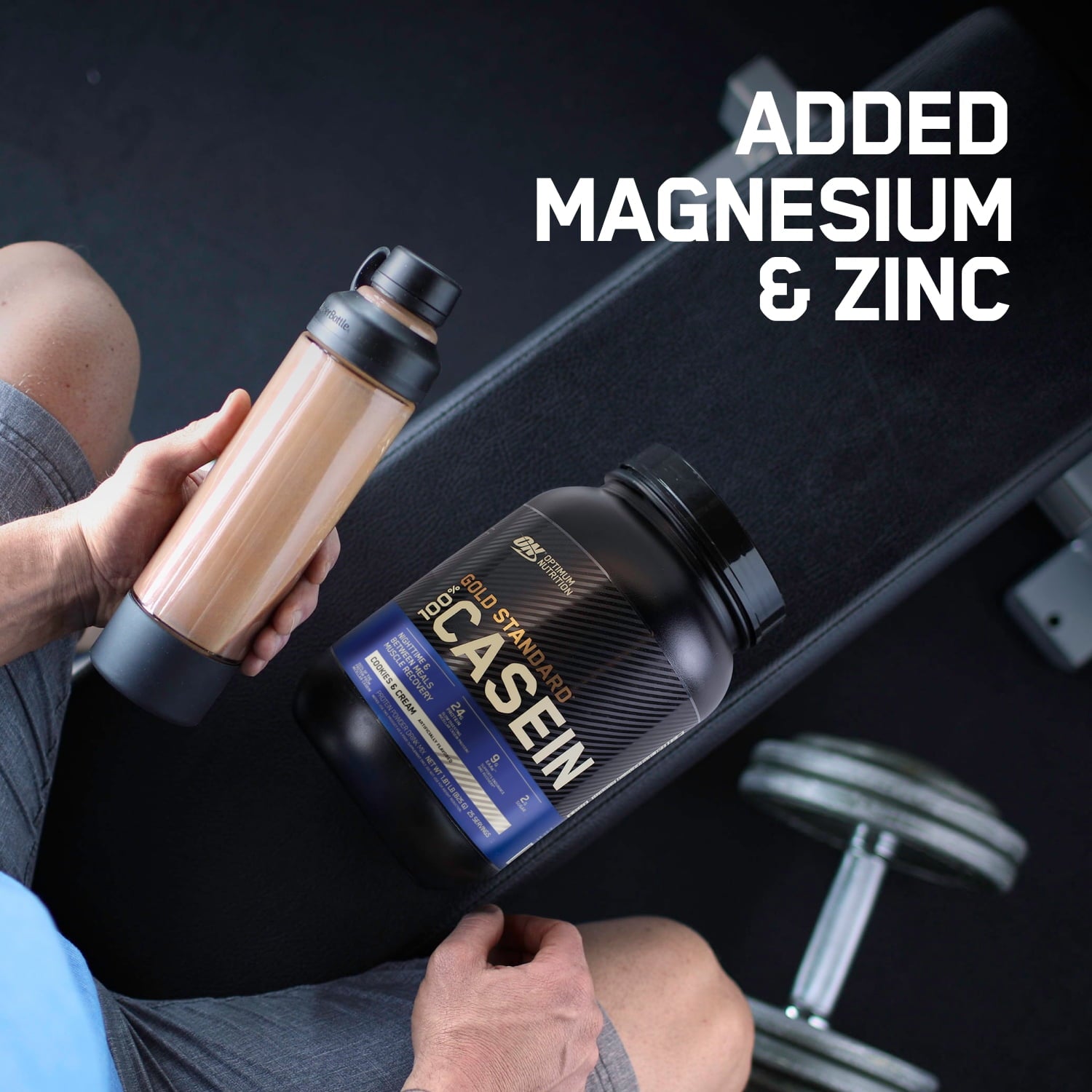 Optimum Nutrition Gold Standard 100% Casein Protein Powder, Vanilla, 24g Protein, 2 Lb
