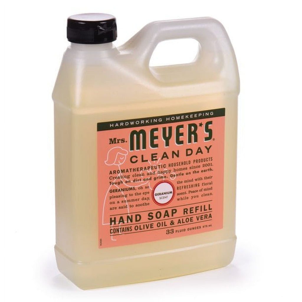 Mrs. Meyer's Liquid Hand Soap Refill Geranium, 33 FL OZ (Pack of 3)