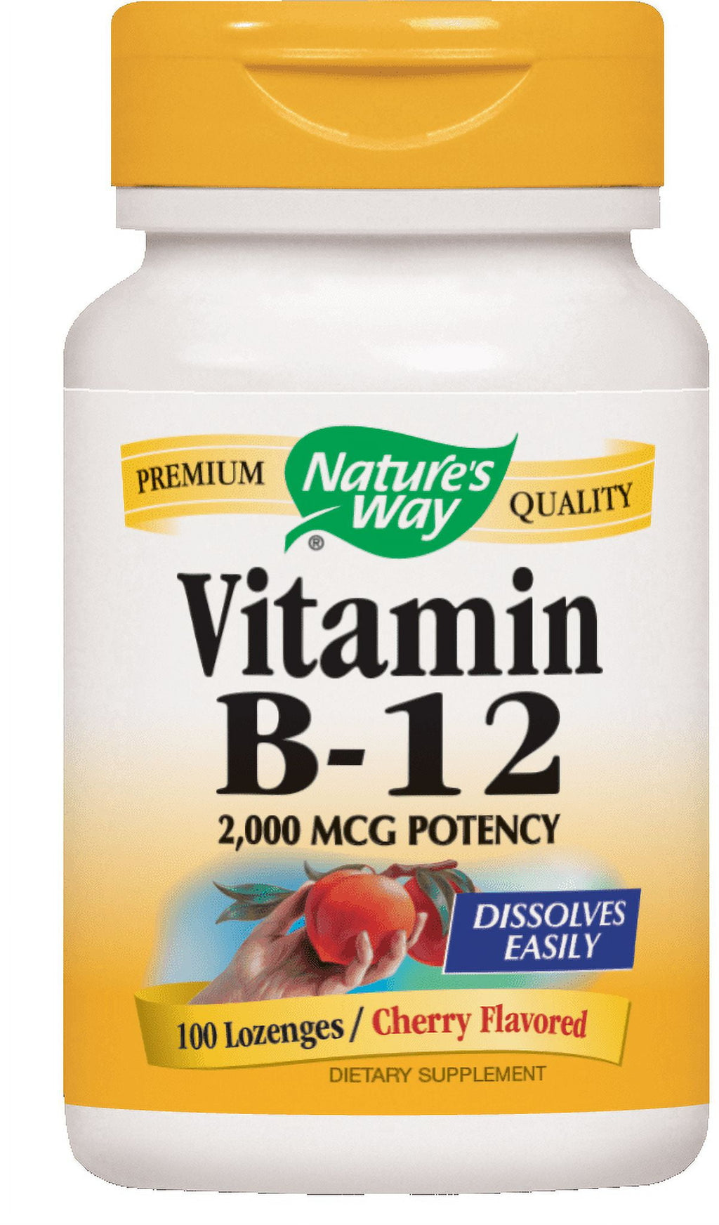 Nature's Way Vitamin B-12 2,000 mcg Potency Lozenges, Cherry flavored, 100 Ct
