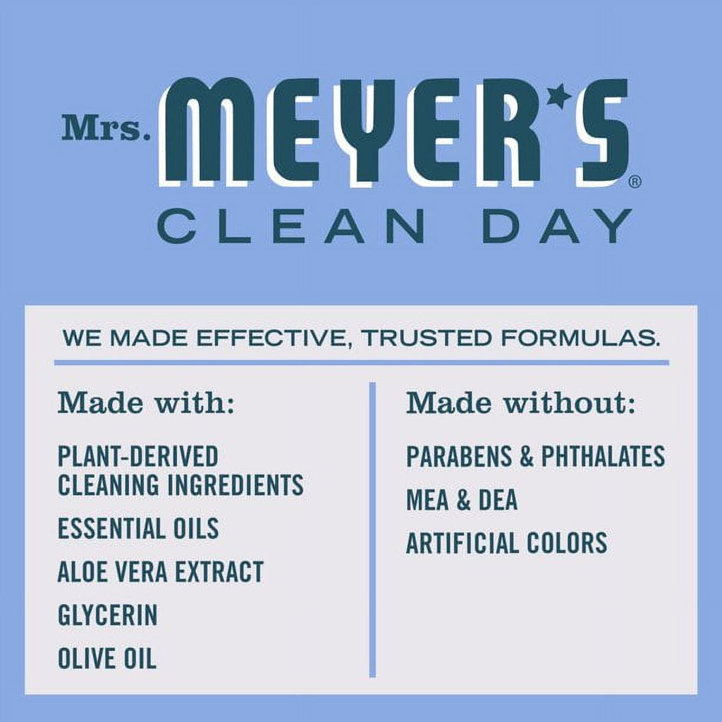 Mrs. Meyer's Clean Day Liquid Hand Soap, Bluebell, 12.5 oz Bottle (Pack of 6)