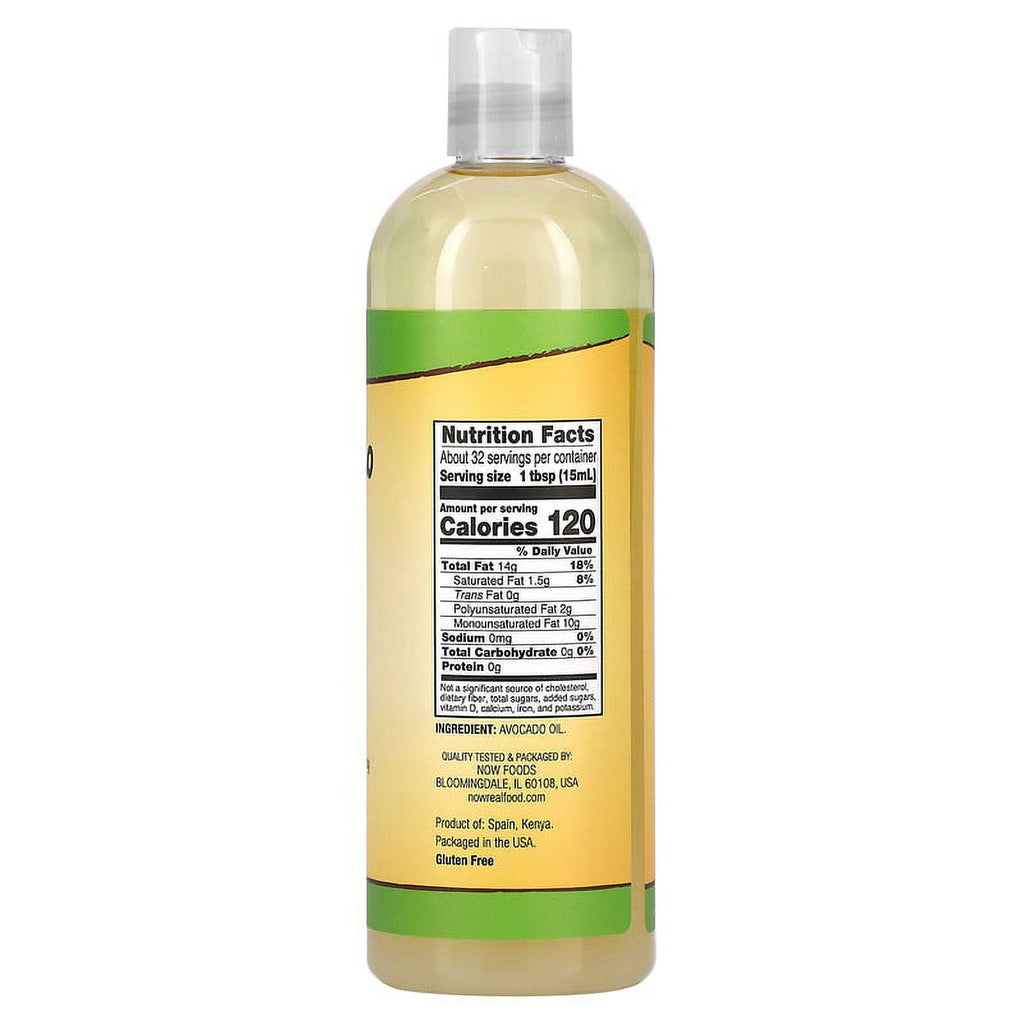 NOW Foods, Real Food, Avocado Oil, 16 fl. oz (473 ml) Pack of 3