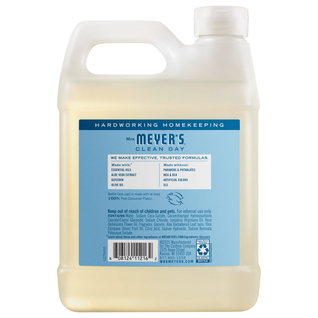 (4 pack) Mrs. Meyer's Clean Day Hand Soap Refill, Rain Water Scent, 33 Fl Oz