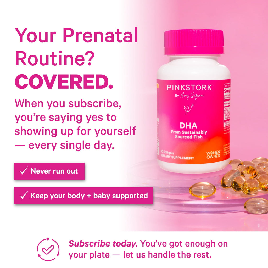 Pink Stork DHA Omega-3 Supplement, 60 Capsules