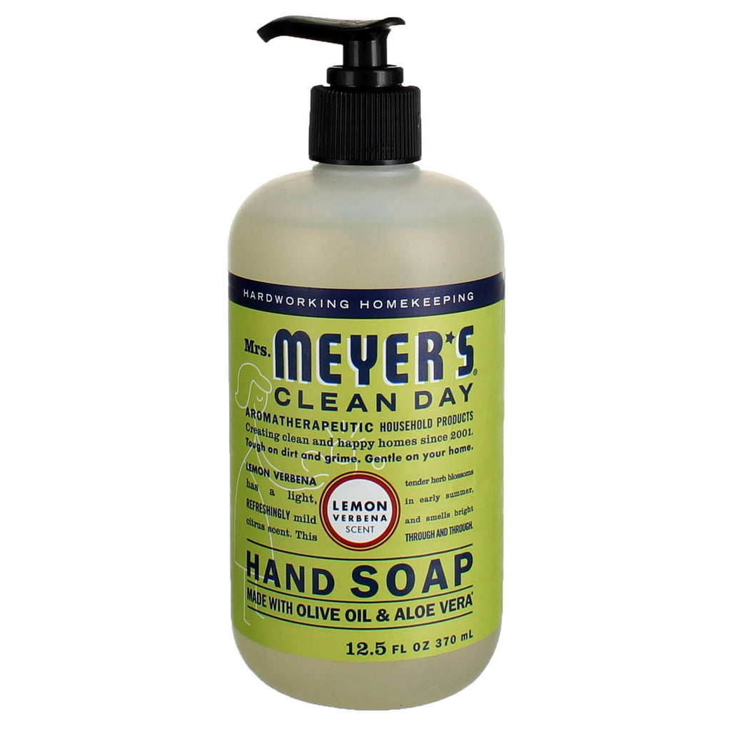 Mrs. Meyer's Clean Day Hand Soap Liquid, Lemon Verbena, 12.5 fl oz (5 pack) (Bundle)