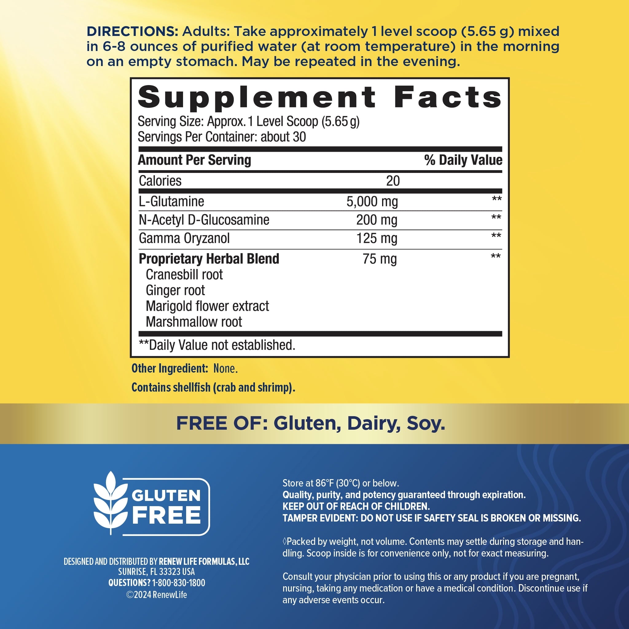 IntestiNew Intestinal Lining Support Formula | Dairy, Soy and Gluten Free | 5.7 oz | by Renew Life