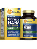 Extra Care Ultimate Flora Probiotic | 100 Billion CFU | 30 Vegan Capsules | by Renew Life