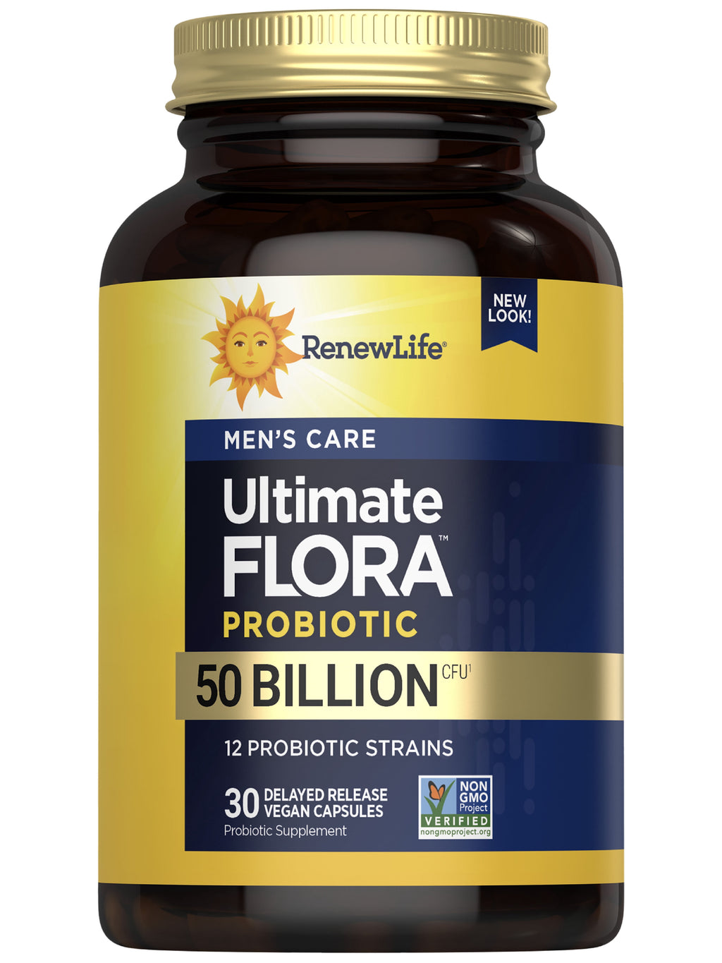 Men's Care Ultimate Flora Probiotic | 30 Vegan Capsules | 50 Billion CFU | by Renew Life