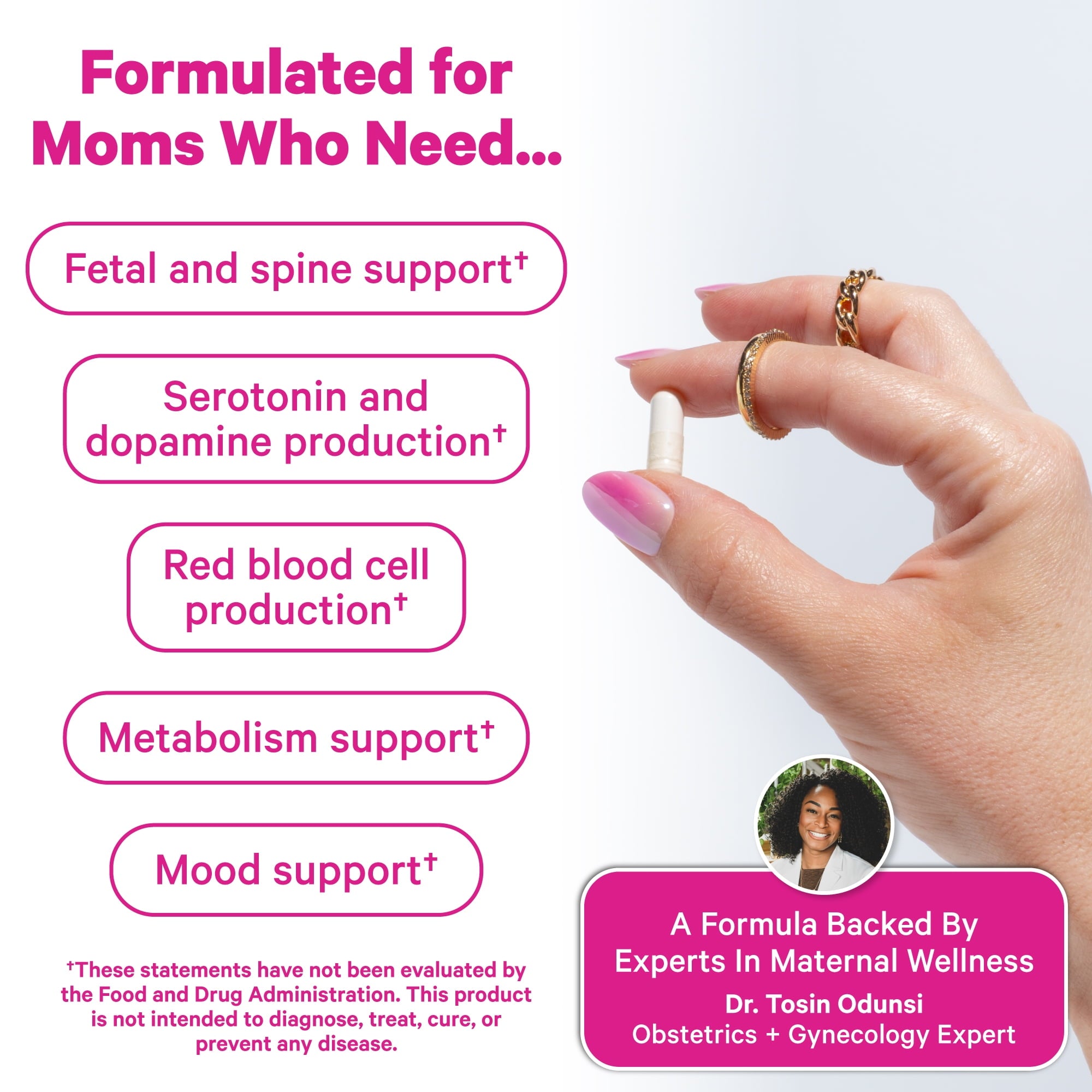 Pink Stork Methylated Folate - Natural Form of Folic Acid for Pregnancy, 60 Capsules