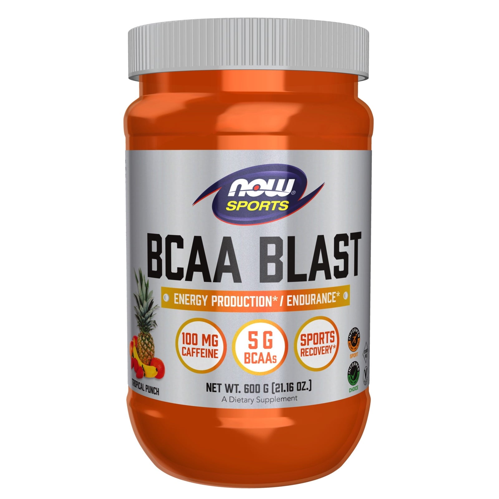 NOW Foods - NOW Sports BCAA Blast Powder Tropical Punch - 600 Grams