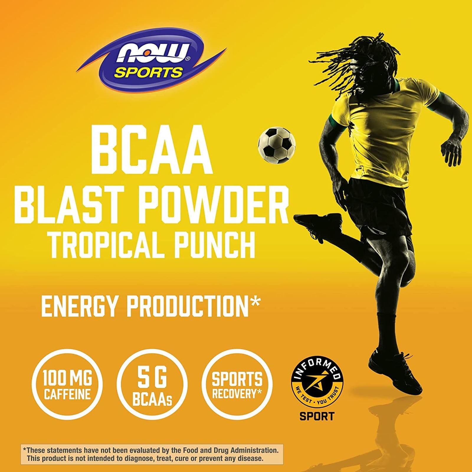 NOW Foods - NOW Sports BCAA Blast Powder Tropical Punch - 600 Grams