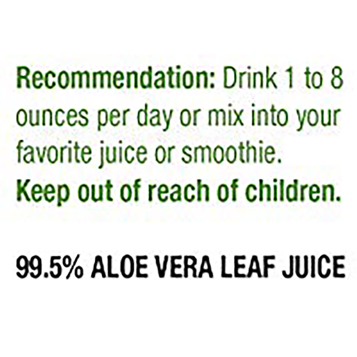 Nature's Way Aloe Vera Leaf Juice 99.5% Purified Aloe Vera Leaf Juice, 1 Liter 33.8 fl oz., 33.8 Fluid Ounce