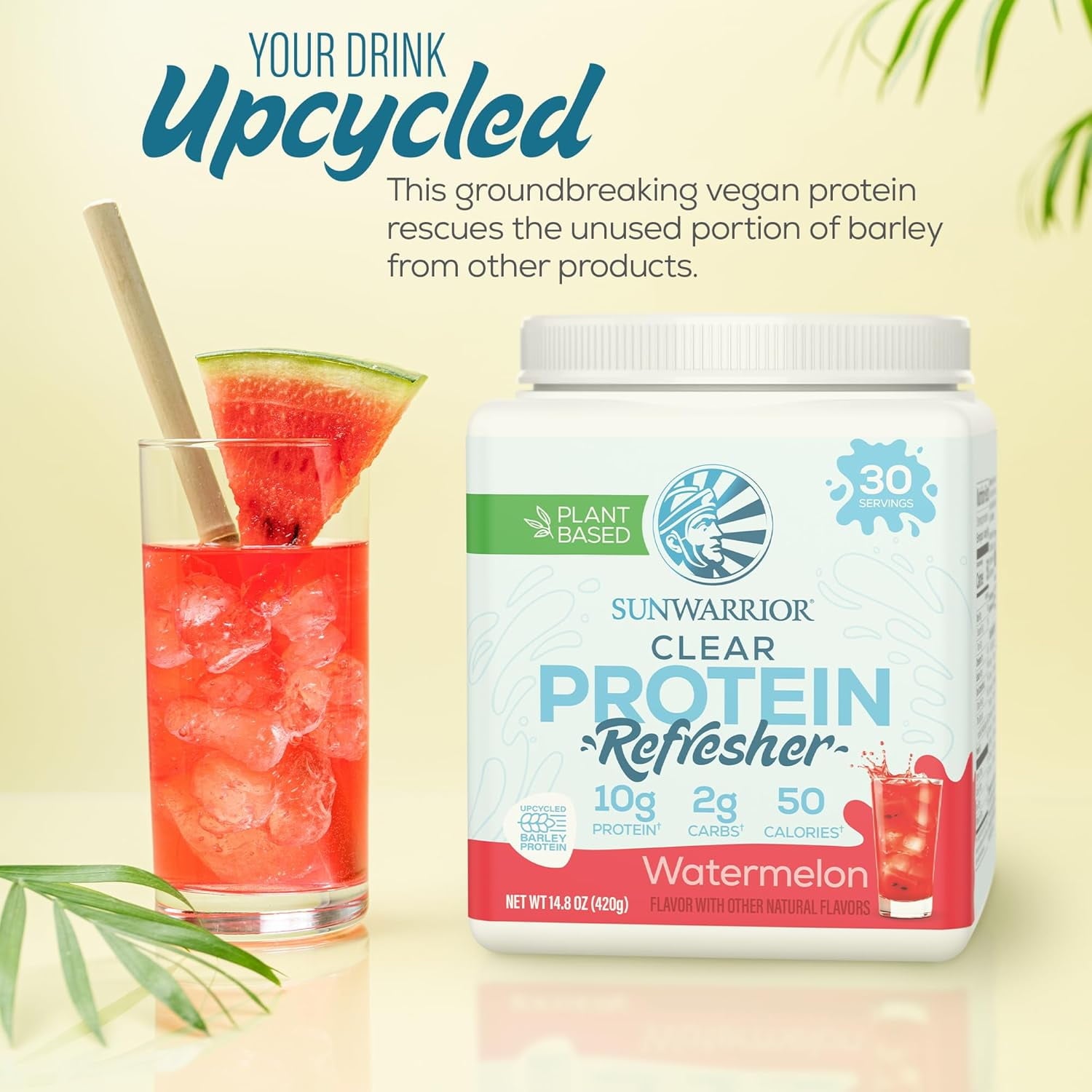 Sunwarrior Vegan Hydration Clear Protein Powder Water Mix, Raspberry, 14.8 oz