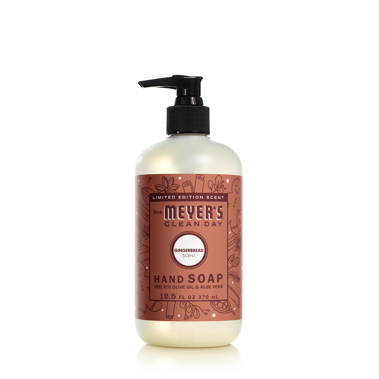 Mrs. Meyer’s Clean Day Gingerbread 3 Pack Variety, Liquid Hand Soap 12.5 fl oz (2), Dish Soap 16 fl oz, 1 ct