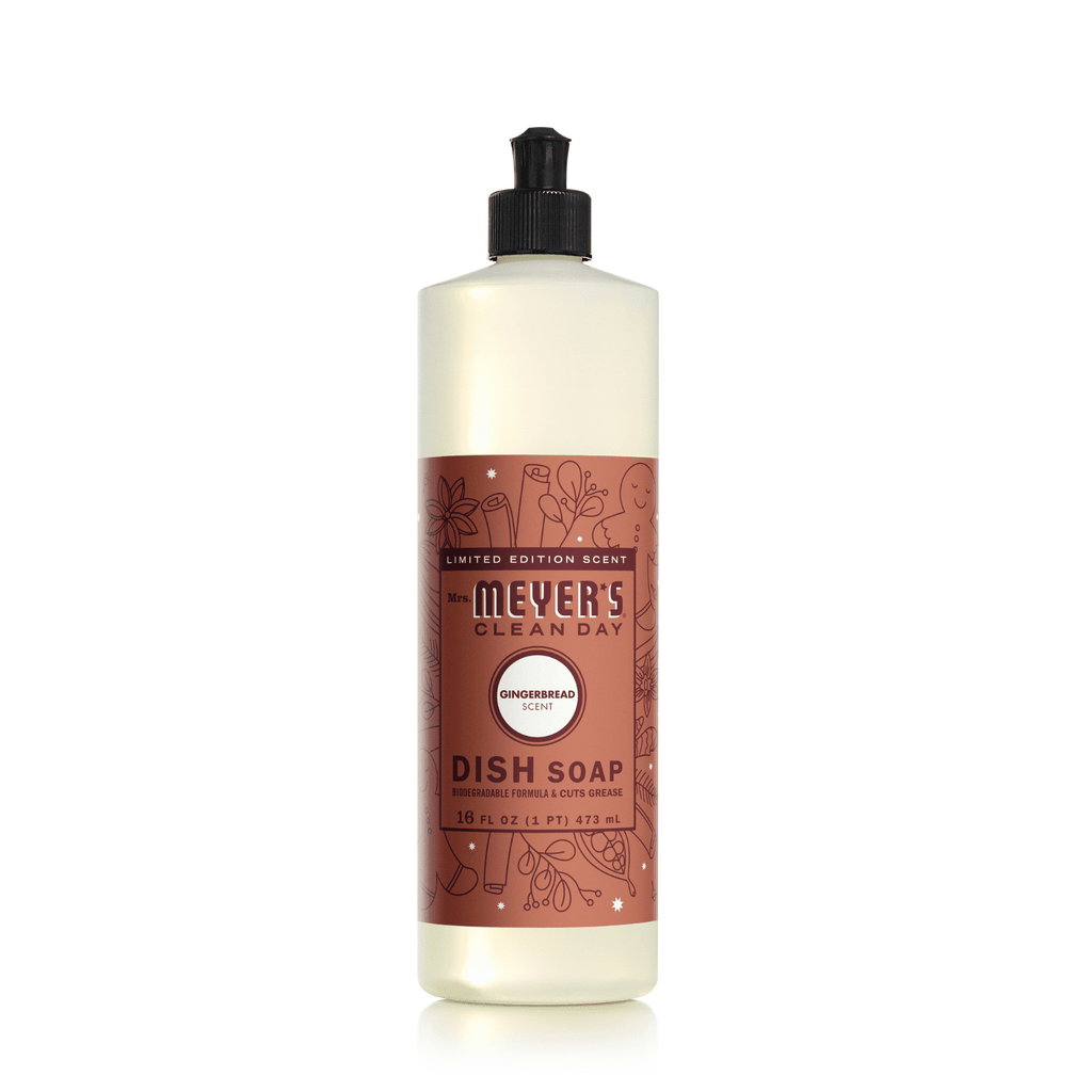Mrs. Meyer’s Clean Day Gingerbread 3 Pack Variety, Liquid Hand Soap 12.5 fl oz (2), Dish Soap 16 fl oz, 1 ct
