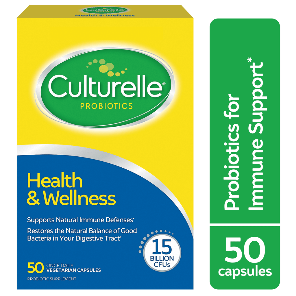 Culturelle Probiotics Health &amp; Wellness Daily Supplement, Immunity &amp; Digestion Support for Adults, 50 Count