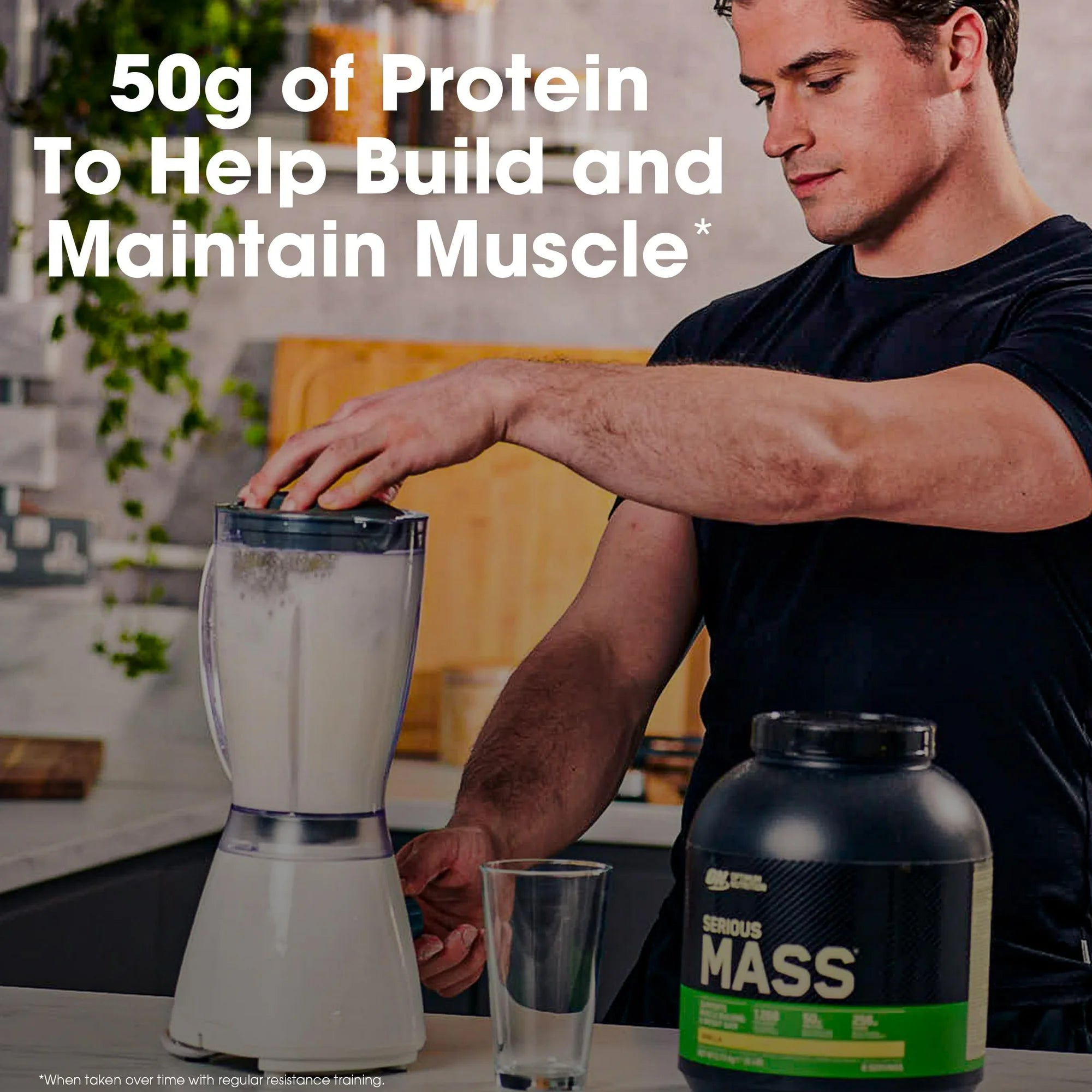 Optimum Nutrition Serious Mass, Vanilla, Weight Gainer Protein Powder, Mass Gainer, 3 lb