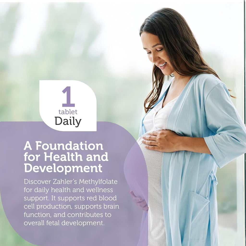 Methylfolate, Stable &amp; Active Folate, Supports Healthy Fetal Development, 120 Capsules, Zahler