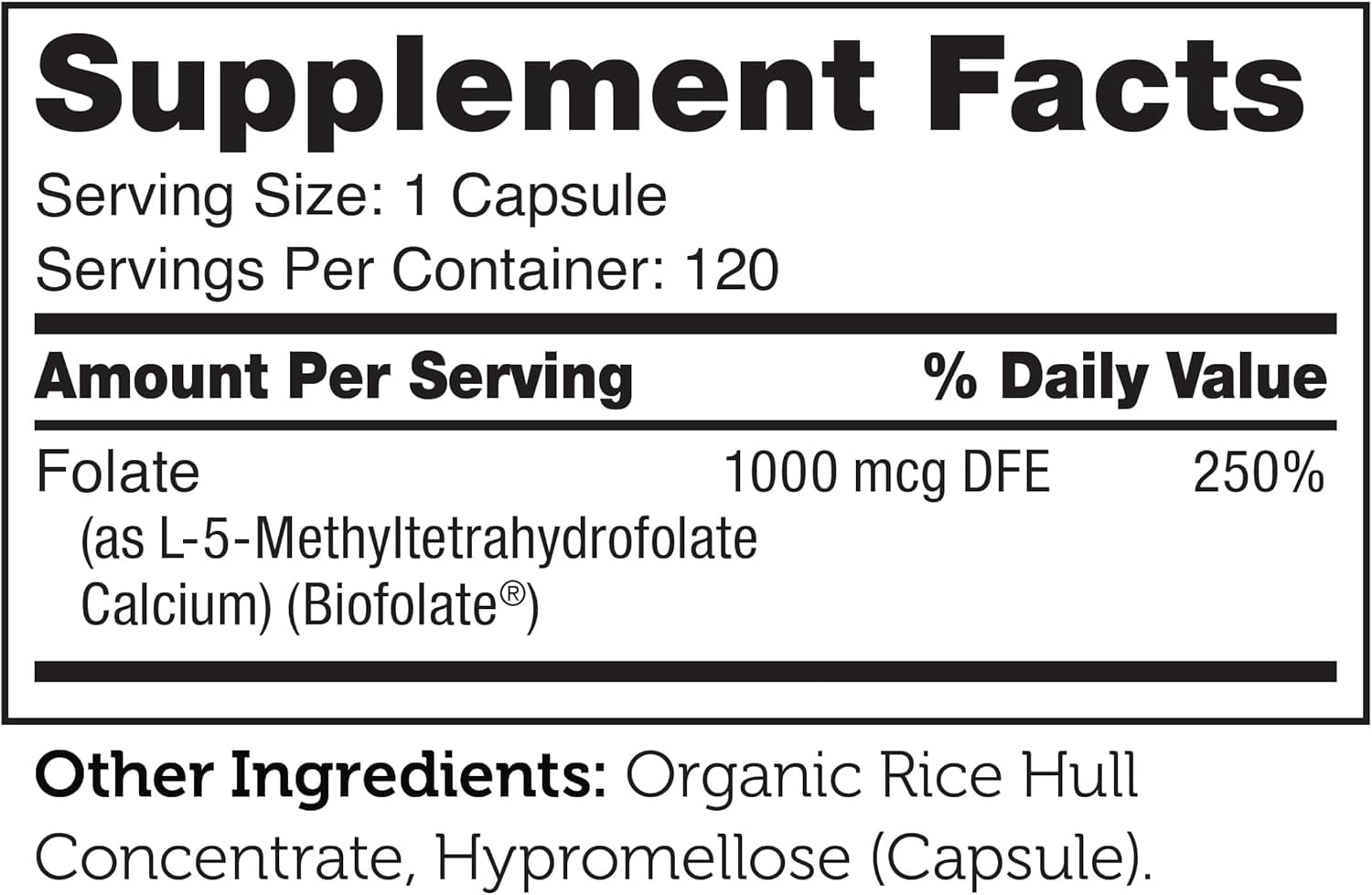 Methylfolate, Stable &amp; Active Folate, Supports Healthy Fetal Development, 120 Capsules, Zahler