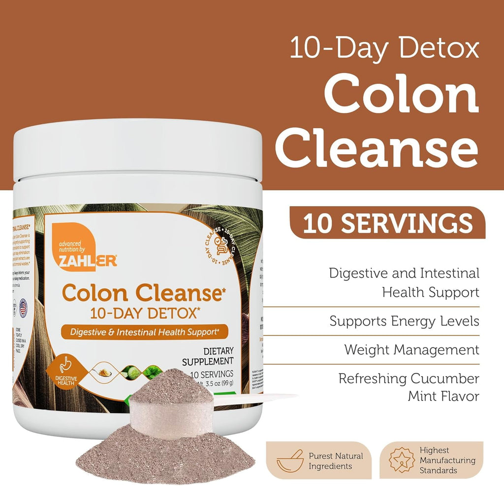 Zahler Colon Cleanse, 10 Day Detox and Gut Health Support, Intestinal Cleanse Supplement, Kosher, 10 Servings