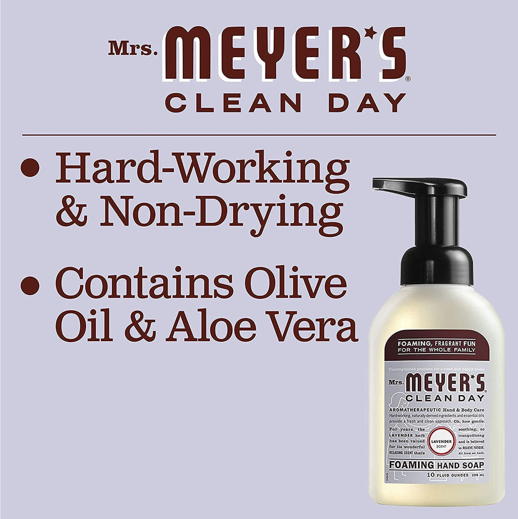 Mrs. Meyer&amp;amp;#039;s Foaming Hand Soap, Lavender, 10 oz, 6/Carton (662031)