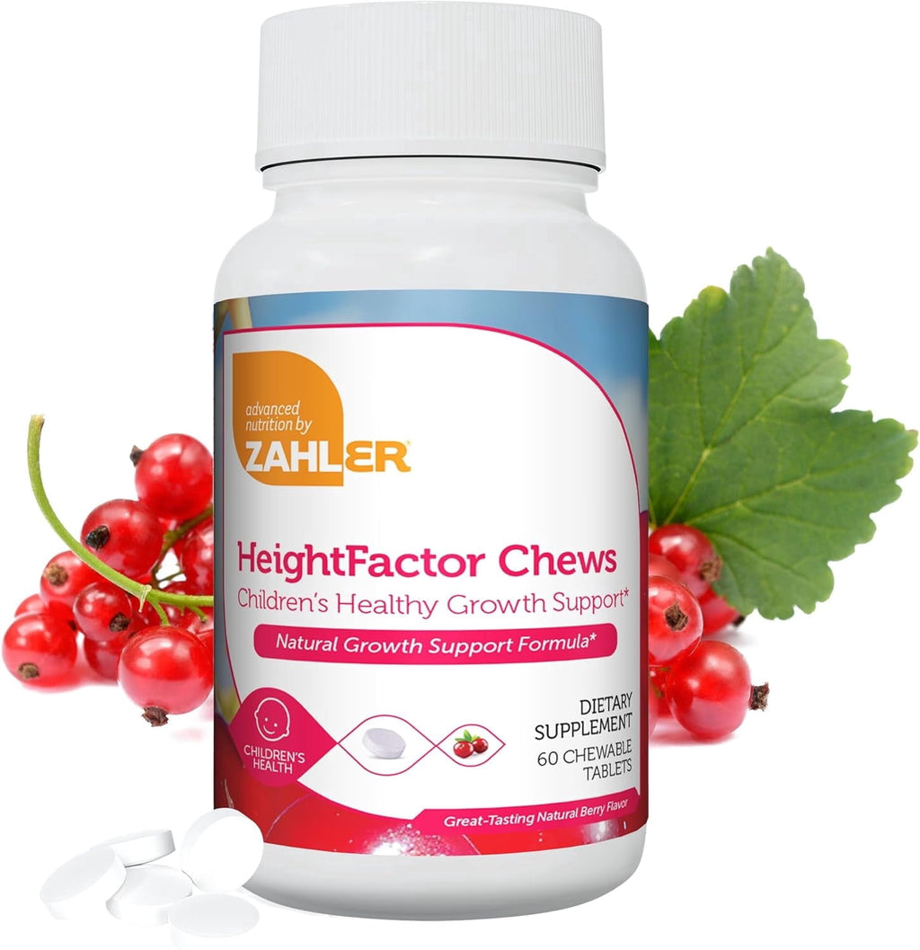 Zahler HeightFactor Chewable Tablets, 60 Count, Natural Kids Height Growth Supplement for Children Age 4+, Growth Support &amp; Development