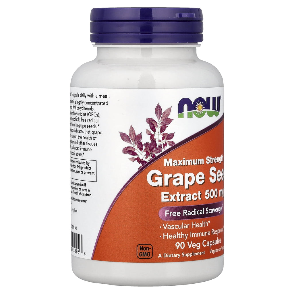 NOW Foods Grape Seed Extract, 500 mg, 90 Veg Capsules