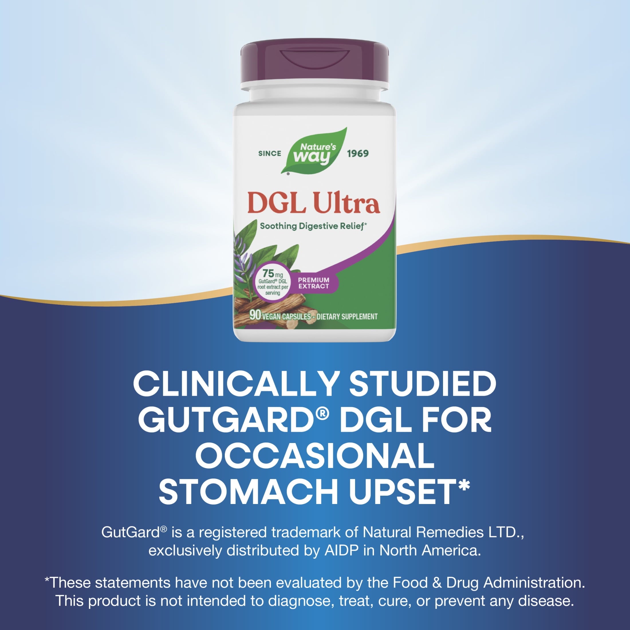 Nature's Way DGL Ultra Capsules, Licorice Root Extract, Soothing Digestive Relief*, Unisex, 90ct
