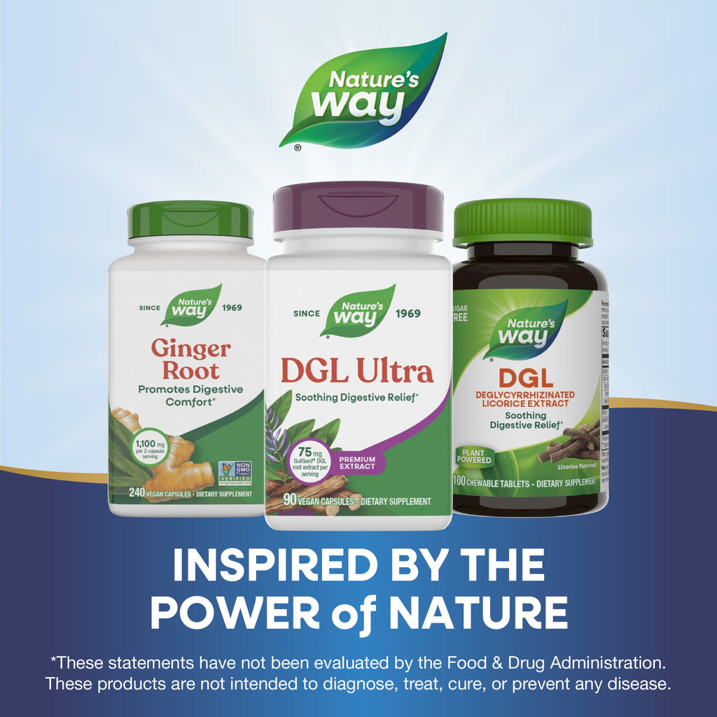 Nature's Way DGL Ultra Capsules, Licorice Root Extract, Soothing Digestive Relief*, Unisex, 90ct