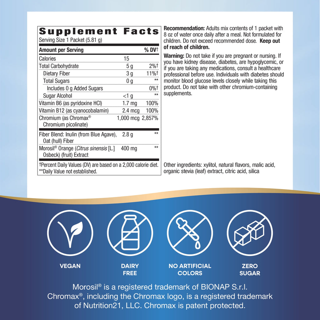 Nature's Way Weight Manager Drink Mix Packs, Plant-Based Fiber, Zesty Citrus Flavored, Unisex, 30ct