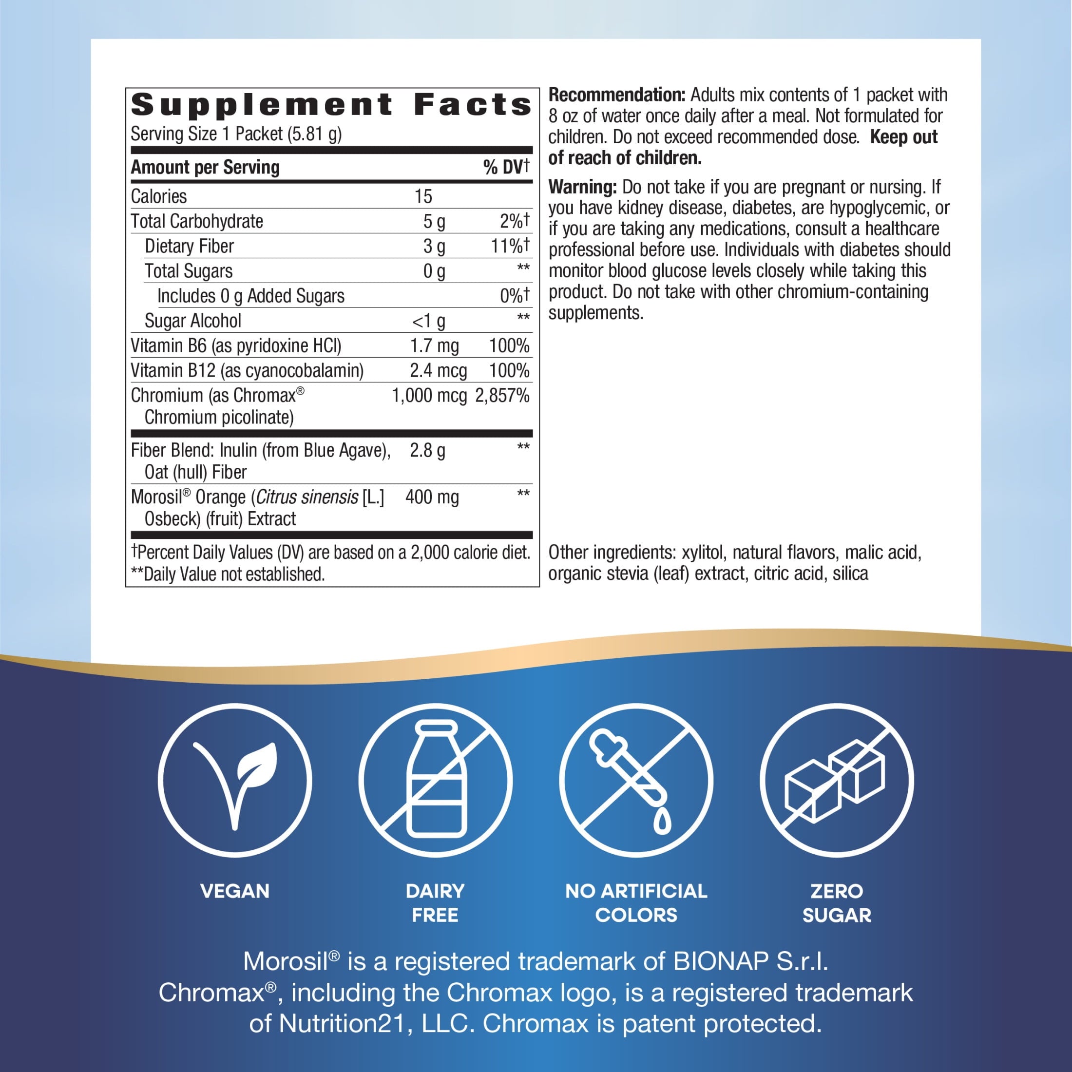 Nature's Way Weight Manager Drink Mix Packs, Plant-Based Fiber, Zesty Citrus Flavored, Unisex, 30ct