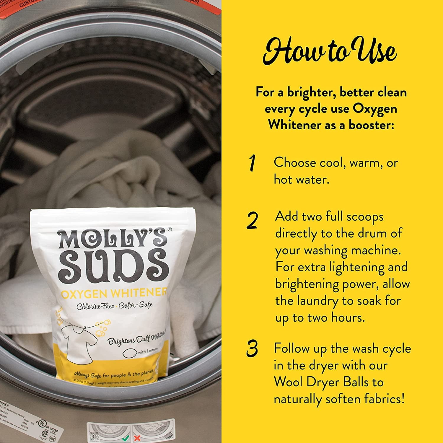 Molly's Suds Oxygen Whitener - 41.09 oz Pack of 2