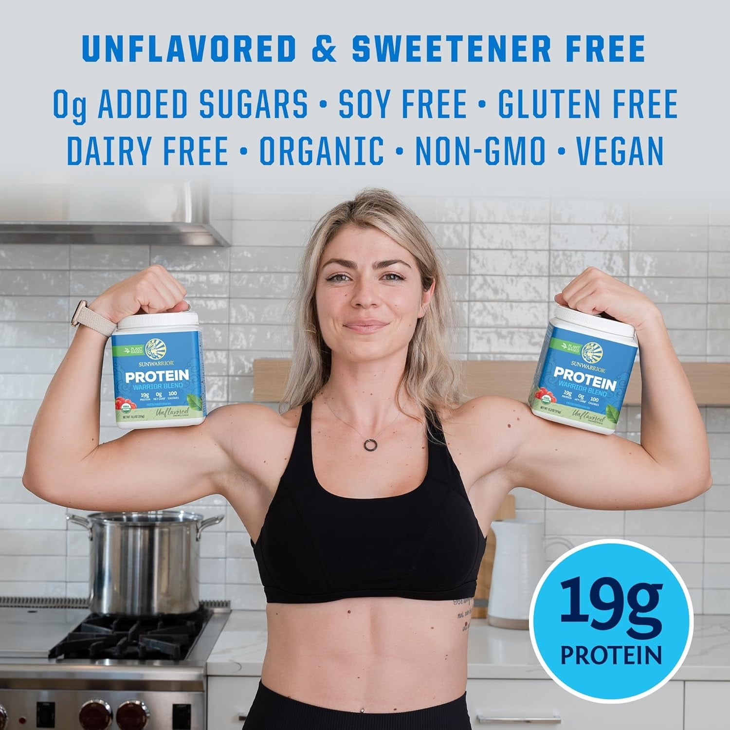 Sunwarrior Warrior Blend Unflavored Vegan Protein Powder 15 Servings