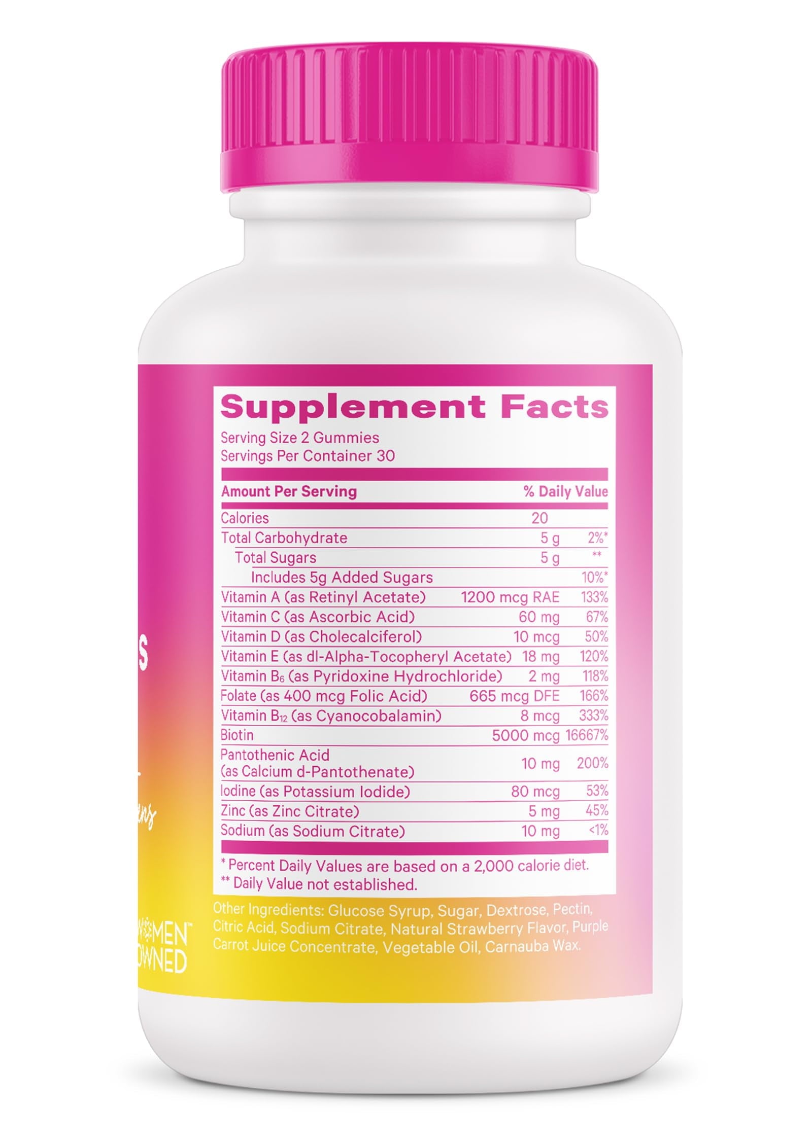 Pink Stork Biotin, Antioxidants, Vitamin E Multivitamin for Teens 60 Gummies - Beautiful Hair, Radiant Skin, Strong Nails, + Immune Support