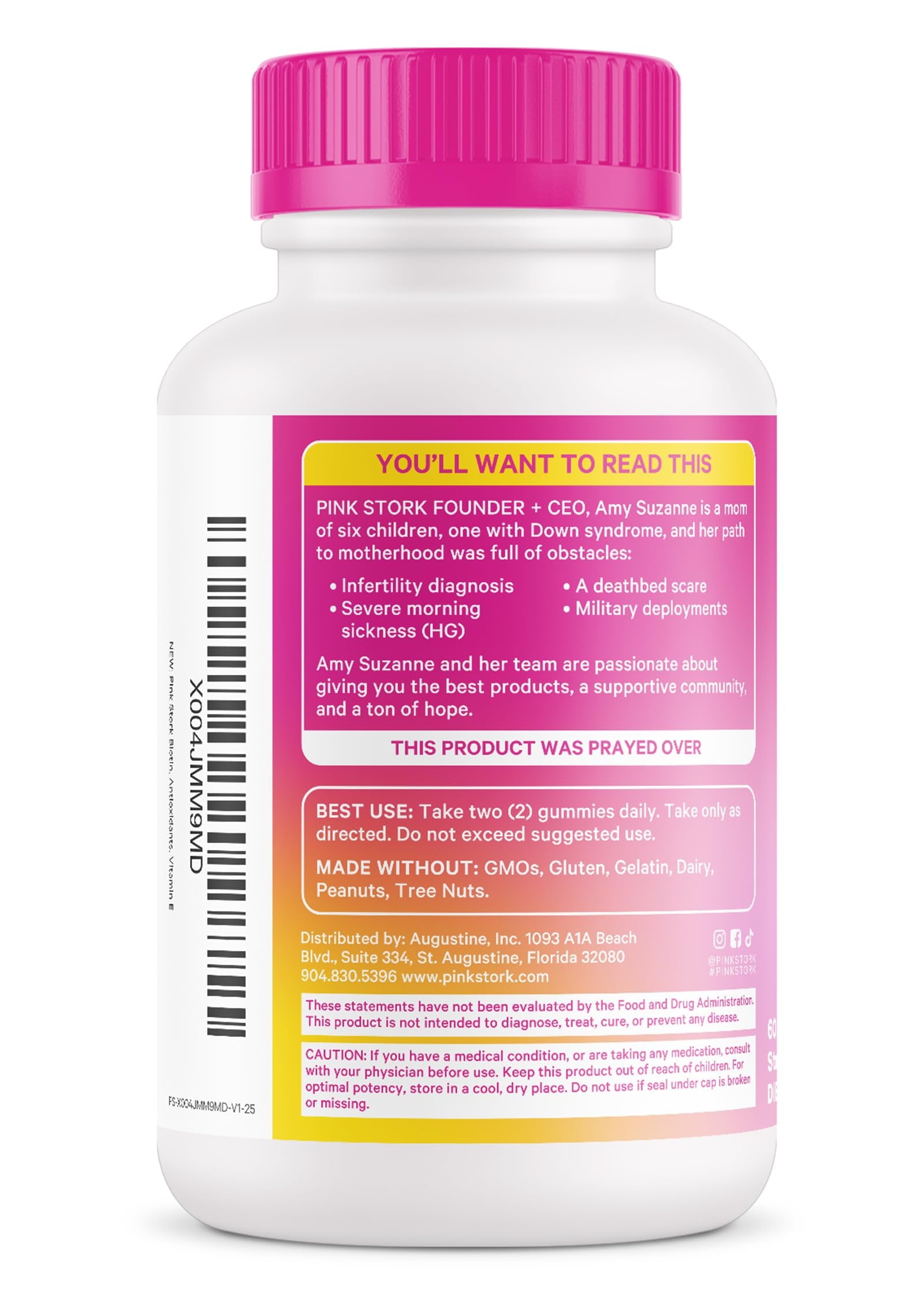 Pink Stork Biotin, Antioxidants, Vitamin E Multivitamin for Teens 60 Gummies - Beautiful Hair, Radiant Skin, Strong Nails, + Immune Support