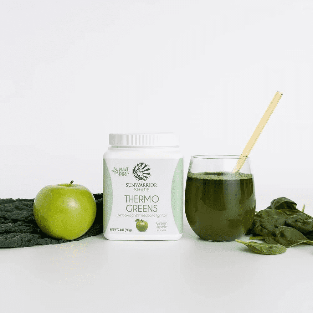 Sunwarrior Thermo Greens Green Apple Supergreens Metabolism Booster Powder 7.4 oz
