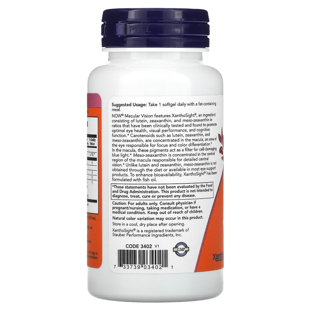 NOW Foods Macular Vision, 50 Softgels