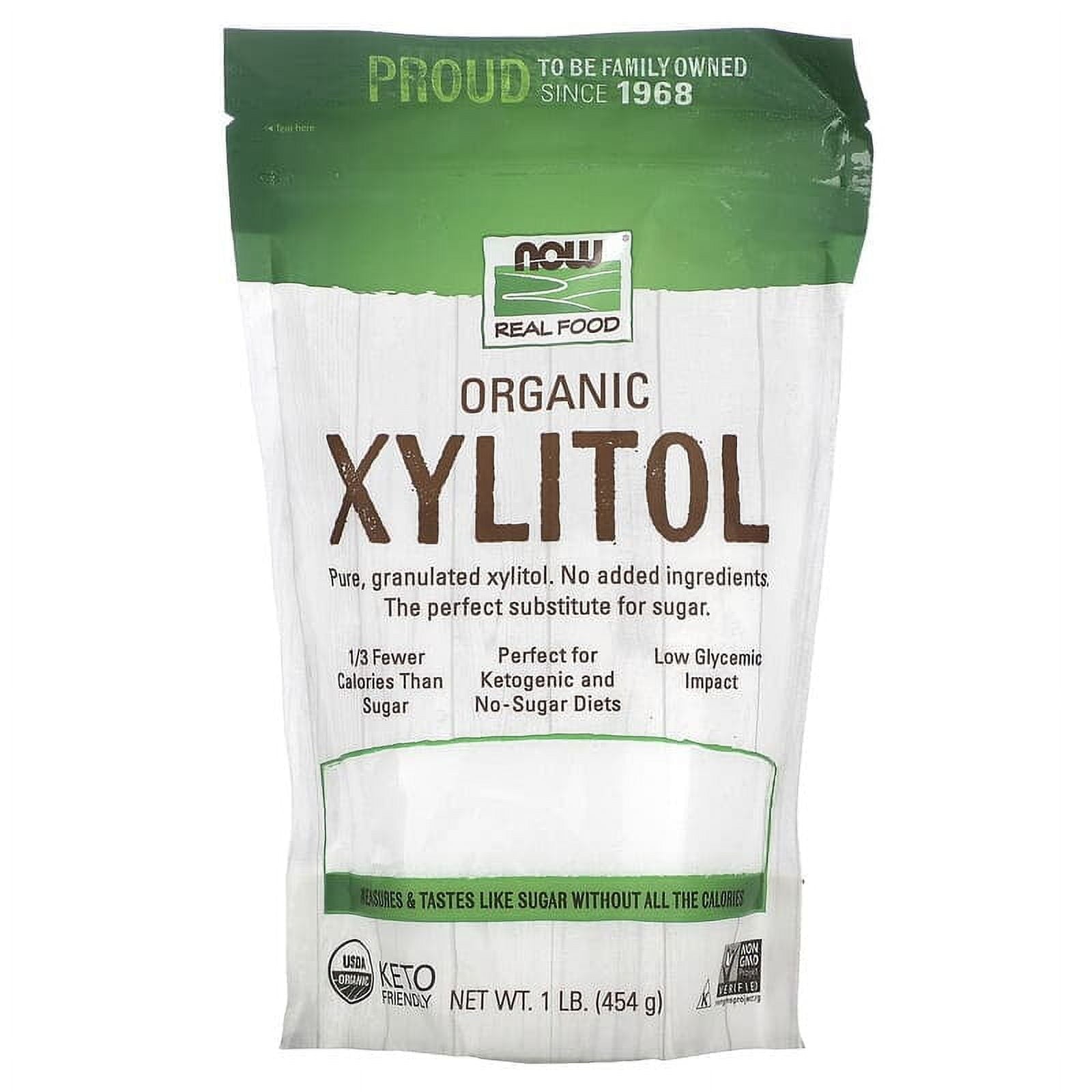 NOW Foods, Real Food, Organic Xylitol, 1 lb (454 g) Pack of 2