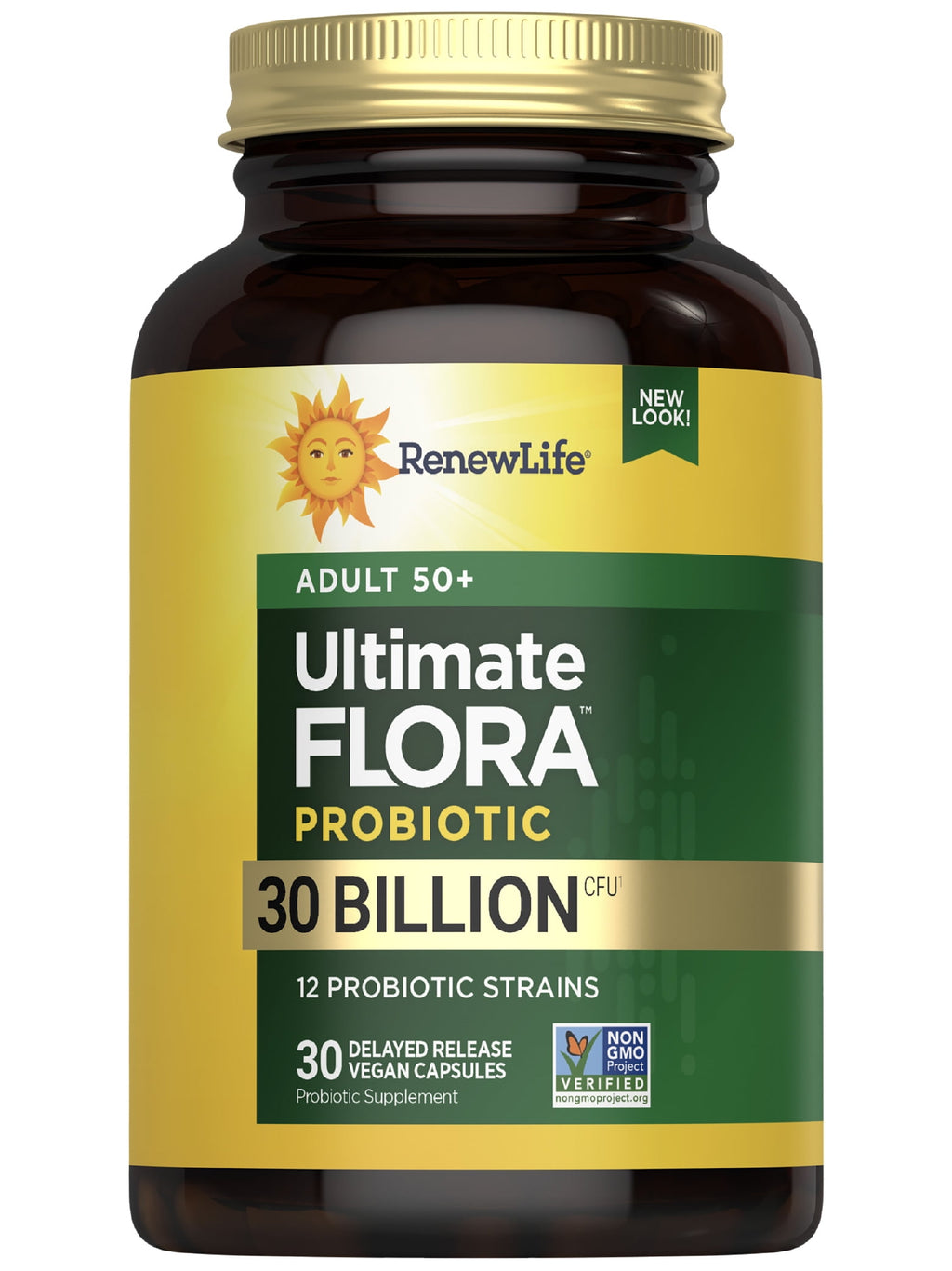 Renew Life Adult 50+ Probiotic Supplement Capsules, Unisex, 30 Billion CFU, 30 Count