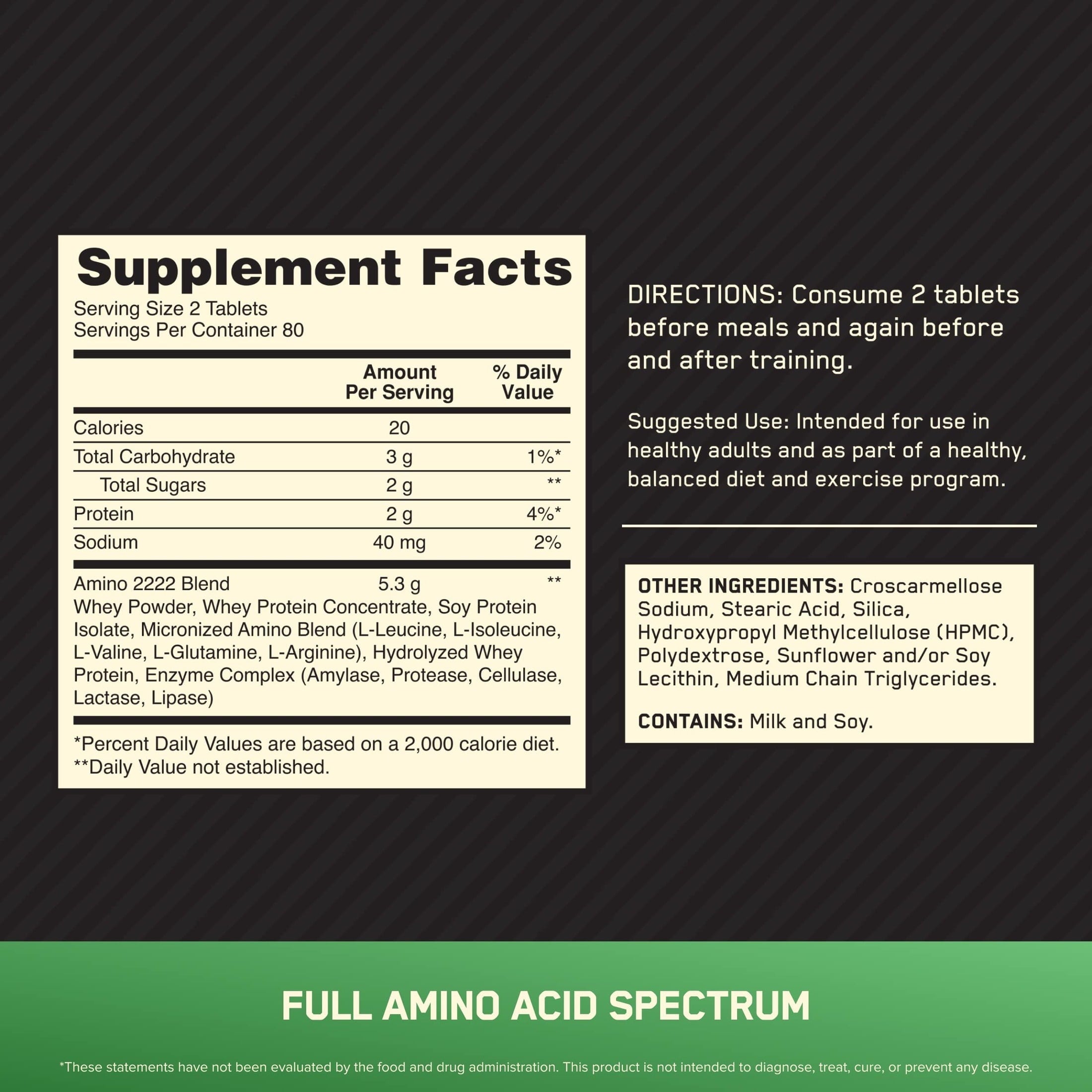 Optimum Nutrition Superior Amino 2222, 160 Ct