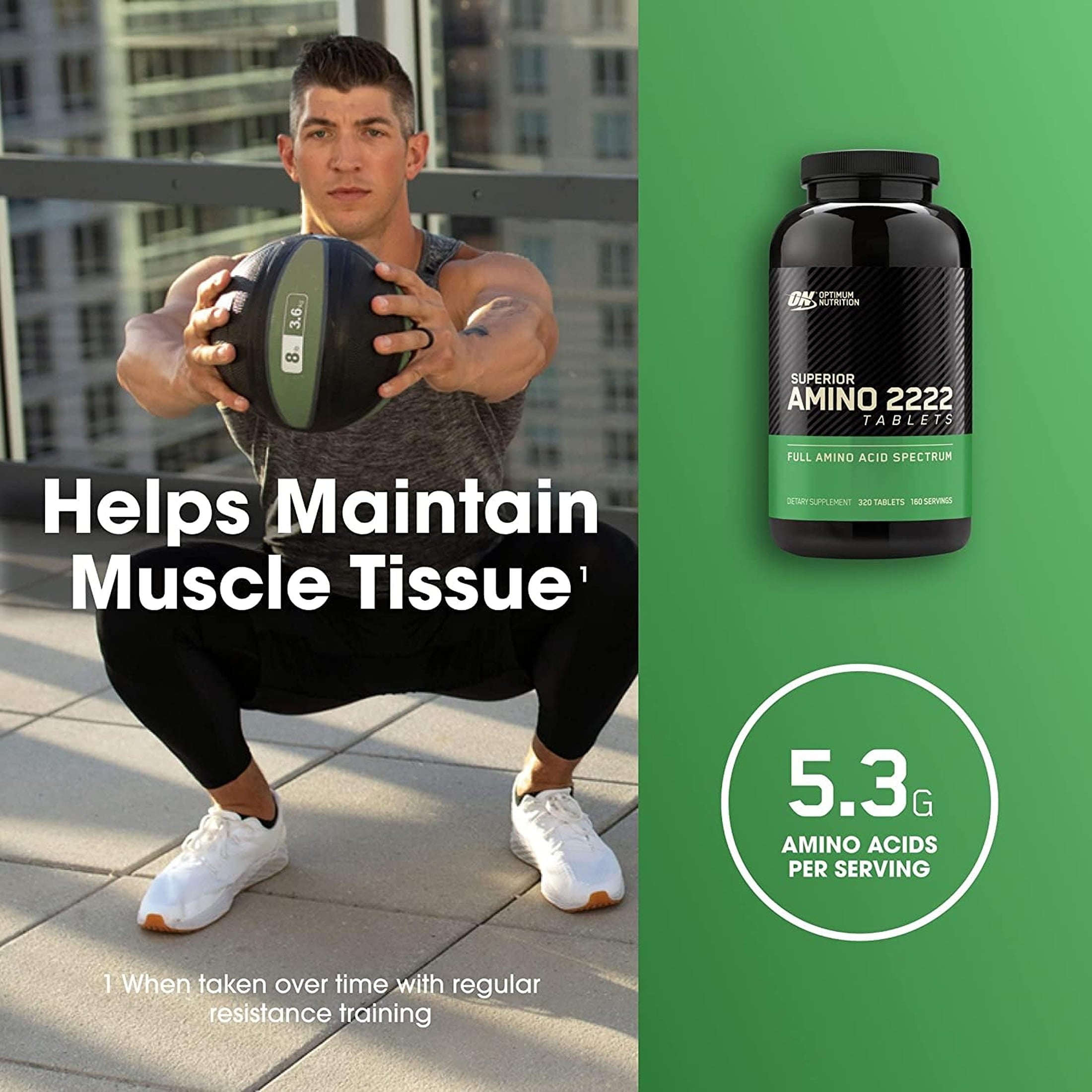 Optimum Nutrition Superior Amino 2222, 160 Ct