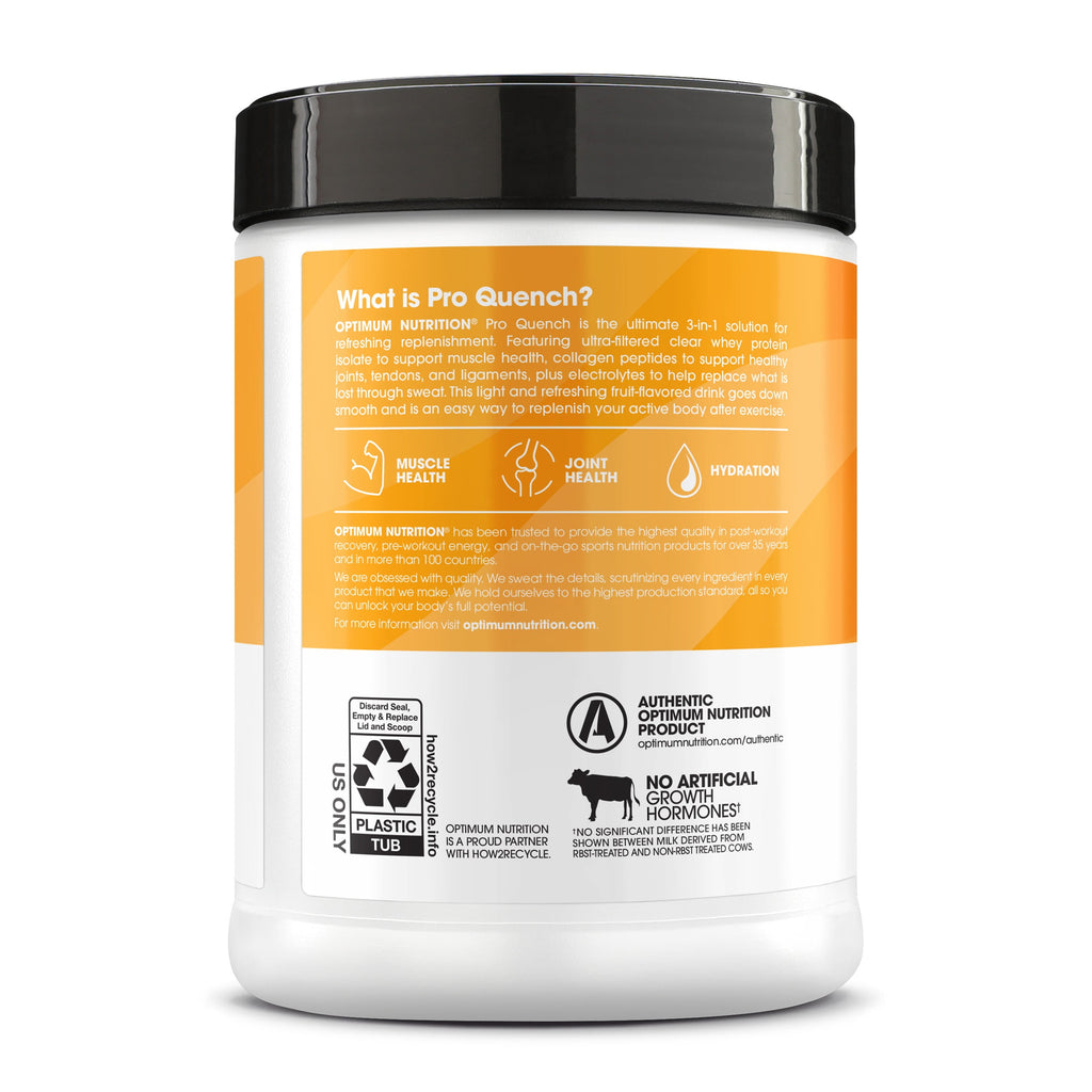 Optimum Nutrition Pro Quench Whey + Collagen Protein Powder, Tropical Orange Mango, 20 Servings