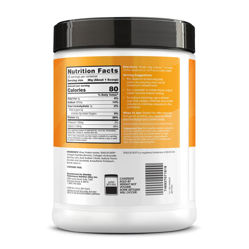 Optimum Nutrition Pro Quench Whey + Collagen Protein Powder, Tropical Orange Mango, 20 Servings