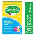 Culturelle Probiotics Kids Multivitamin + Probiotic Daily Chewables Supplement, Immunity &amp; Digestion Support for Children, Fruit Punch Flavor, 50 Count