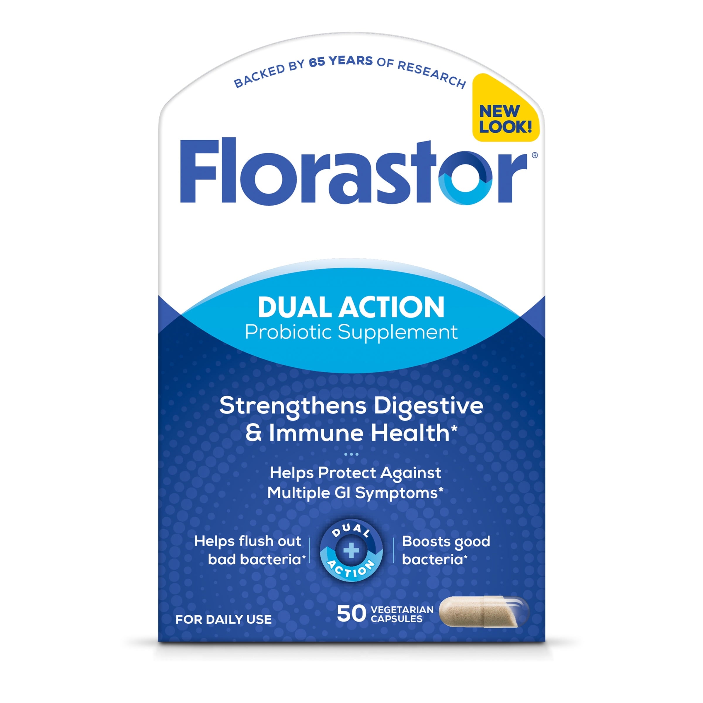Florastor Unisex Daily Probiotic Supplement Capsules for Digestive Health