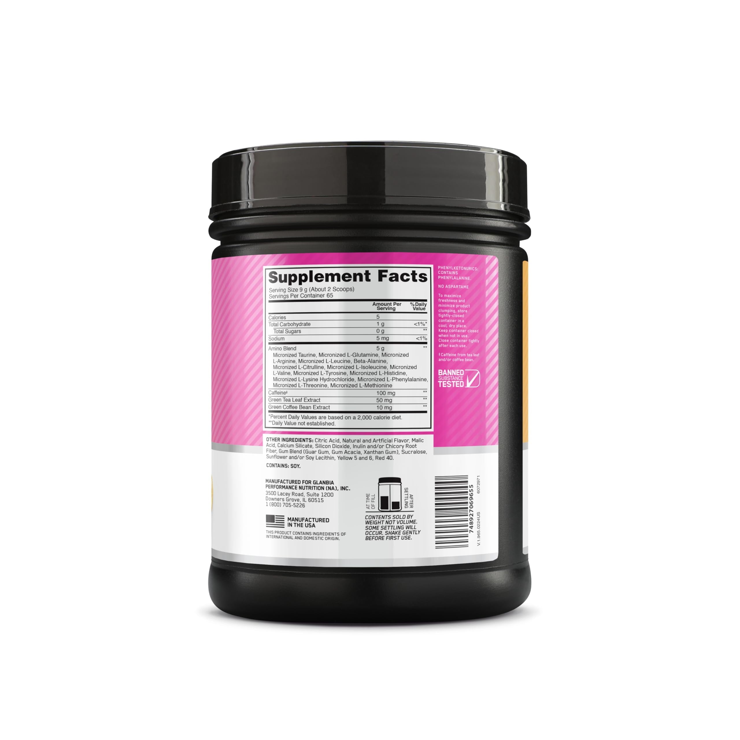 Optimum Nutrition Amino Energy, Tropical Sunrise, 65 srv