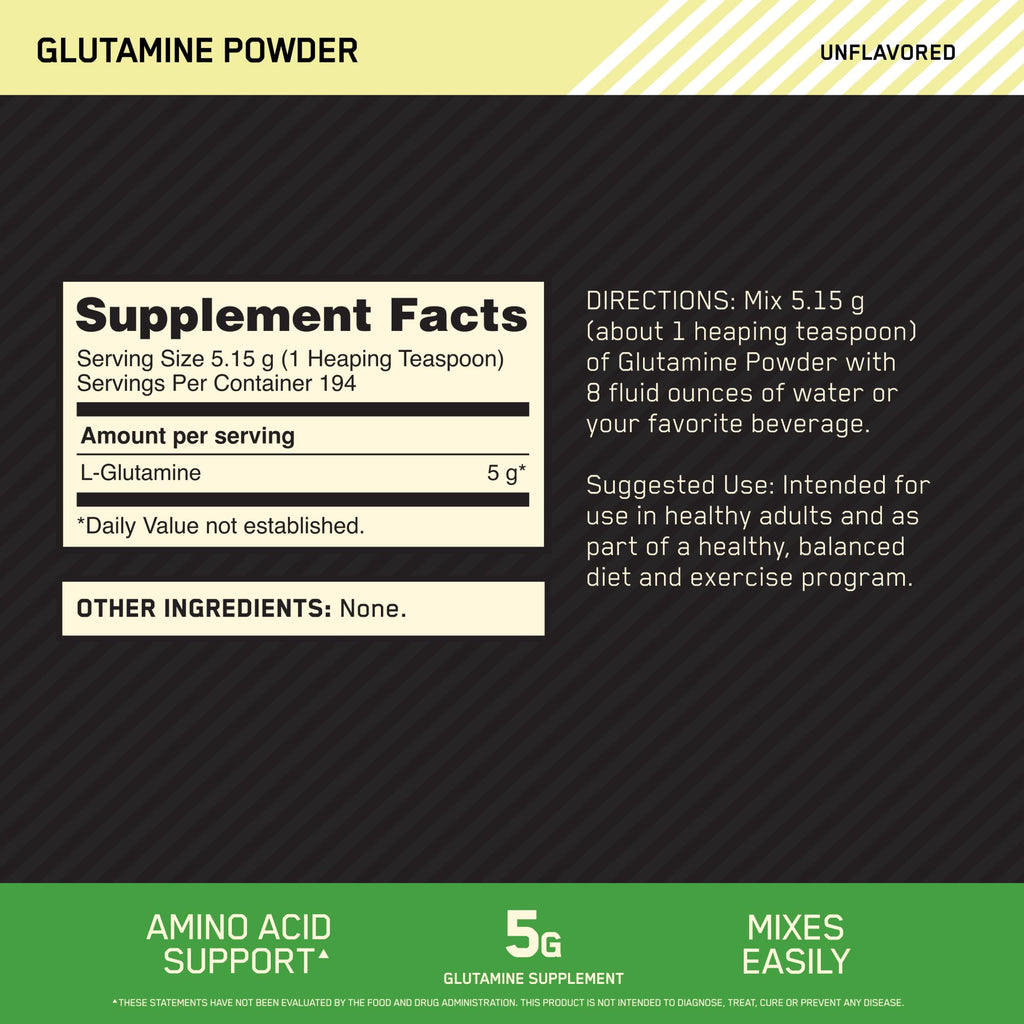 Optimum Nutrition Glutamine Powder, 194 Servings