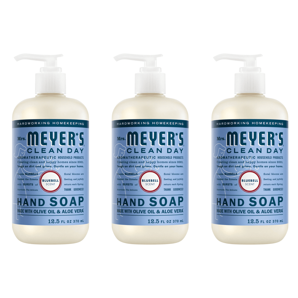 Mrs. Meyer's Clean Day Liquid Hand Soap, Bluebell Scent, 12.5 fl oz Bottle (Pack of 3)