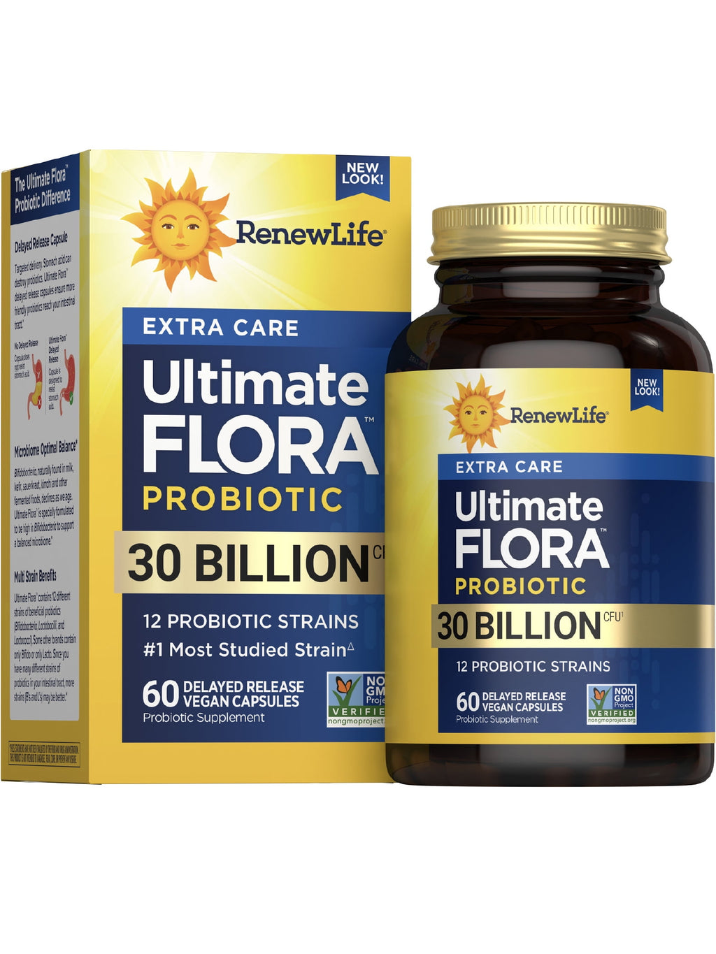 Extra Care Probiotic Capsules | 30 Billion CFU | 60 Count | by Renew Life
