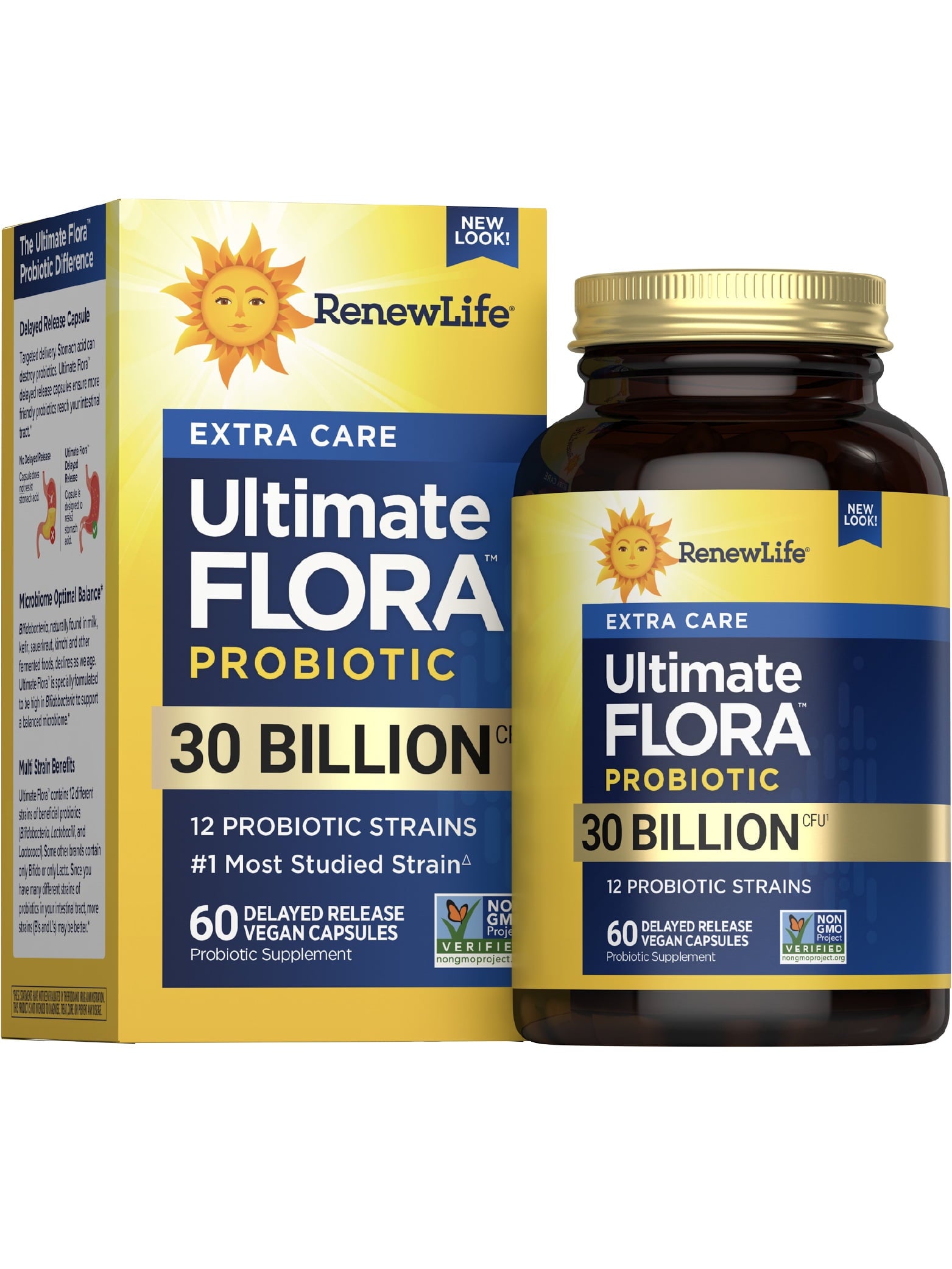 Extra Care Probiotic Capsules | 30 Billion CFU | 60 Count | by Renew Life